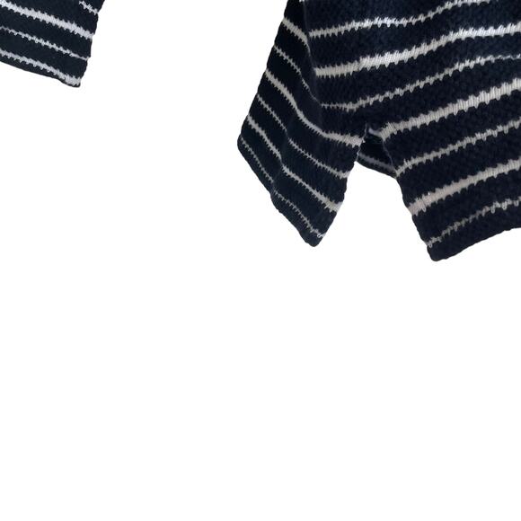 Talbots Women Top L Navy Striped Keyhole Tie Coastal Nautical Travel‎ Beachy - Picture 6 of 12